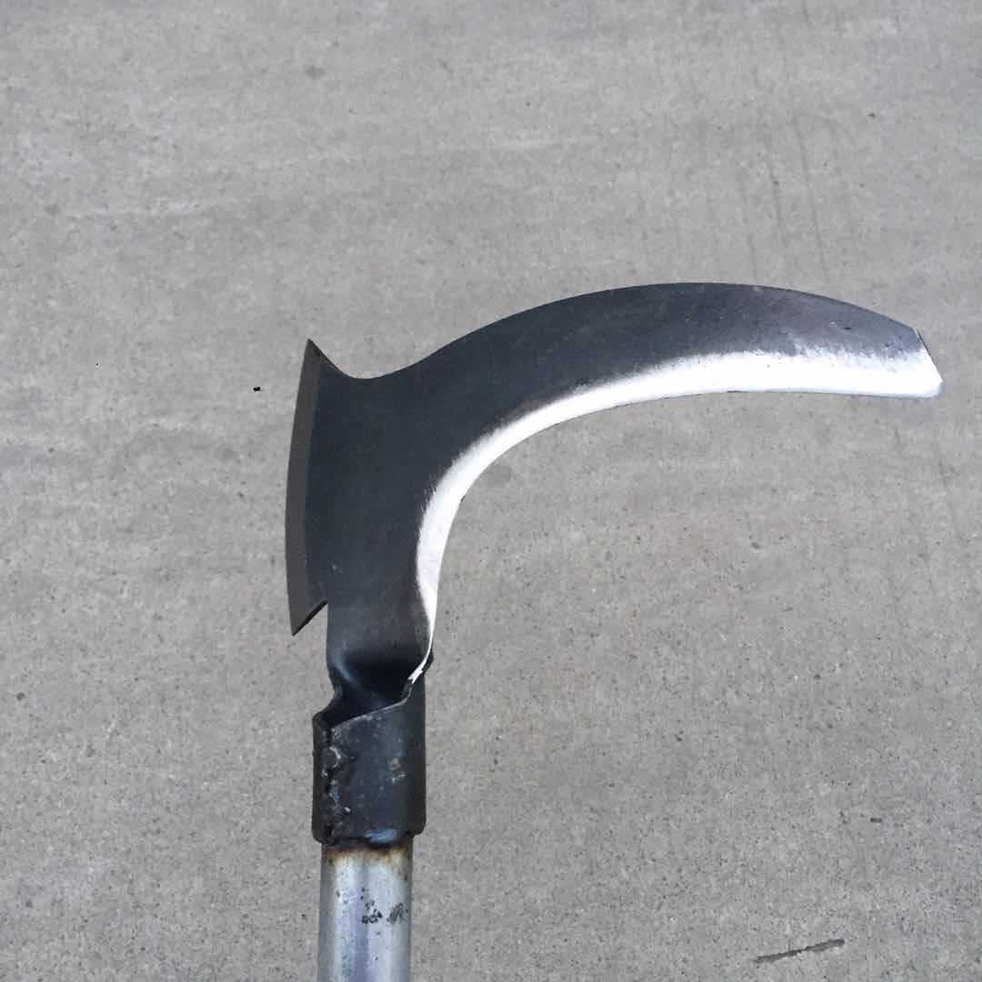 厂家直销坚固耐用宽扇双头开刃铁把镰刀 割麦子割草登山探路用镰