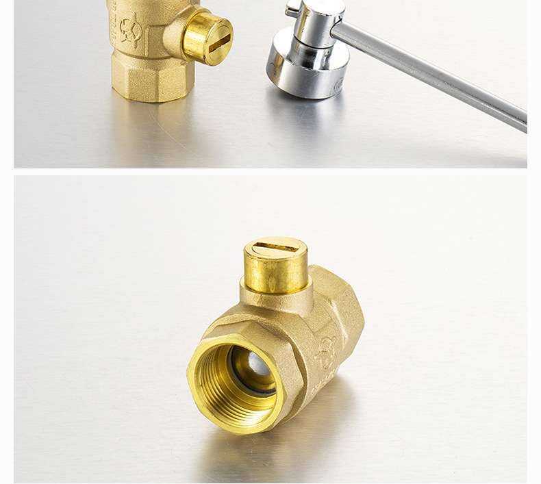 玉泉国标阀门 黄铜218一字开锁闭球阀 内丝扣内螺纹铜锁闭阀厂家