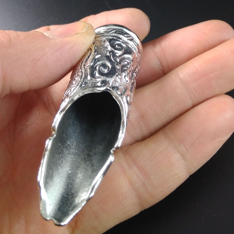 摸金校尉摸金符挂件 穿山甲爪子包银套 藏银合金爪角银套