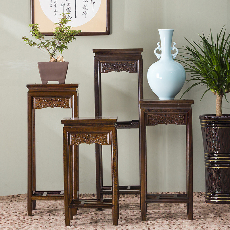 架子角几明清仿古实木古架热帖中式古典榆木茶桌茶台茶艺桌明清仿古