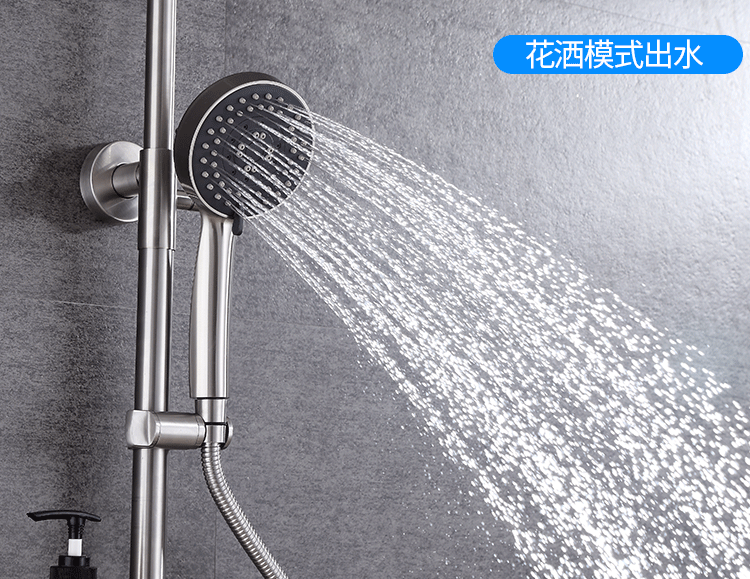 厂家批发 304不锈钢两联淋浴龙头手持增压喷头花洒固定座软管套装