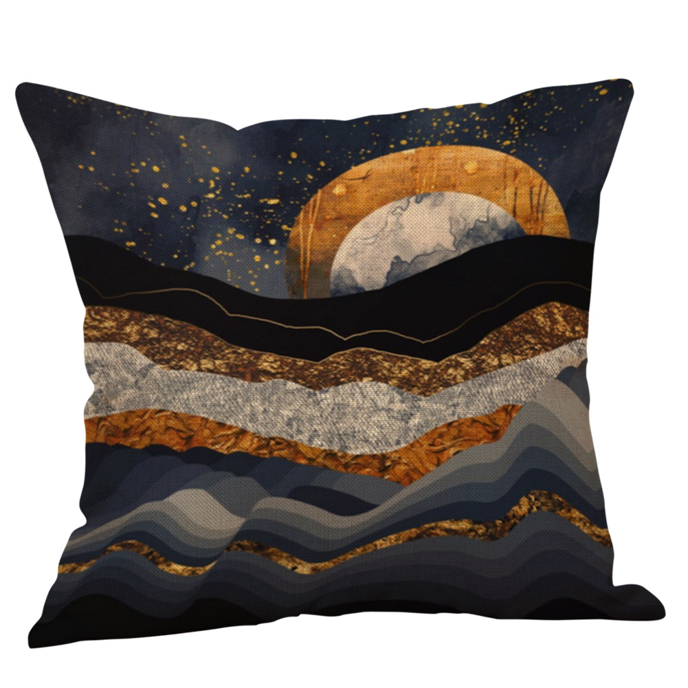 抽象山水画图案 沙发抱枕靠枕套 厂家可定制批发一件代发