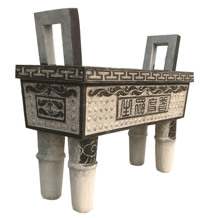 石雕香炉青石仿古长方形烧香炉寺庙佛教供奉石鼎大理石四足方鼎