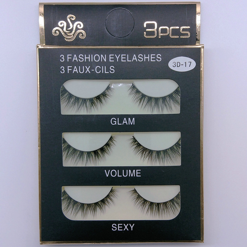 3d-17 False Eyelashes Three-Dimensional Multi-Layer Eyelash Tufted Long 3 Pairs of Eyelashes