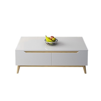 客厅简约北欧家具茶几白色烤漆实木茶几现代时尚水曲柳大小户型