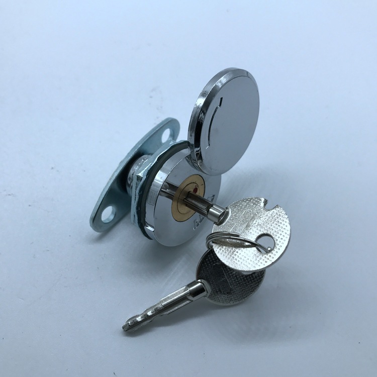 a401椭圆片亮铬铜芯十字锁十字铜芯防雨锁带防水盖门锁