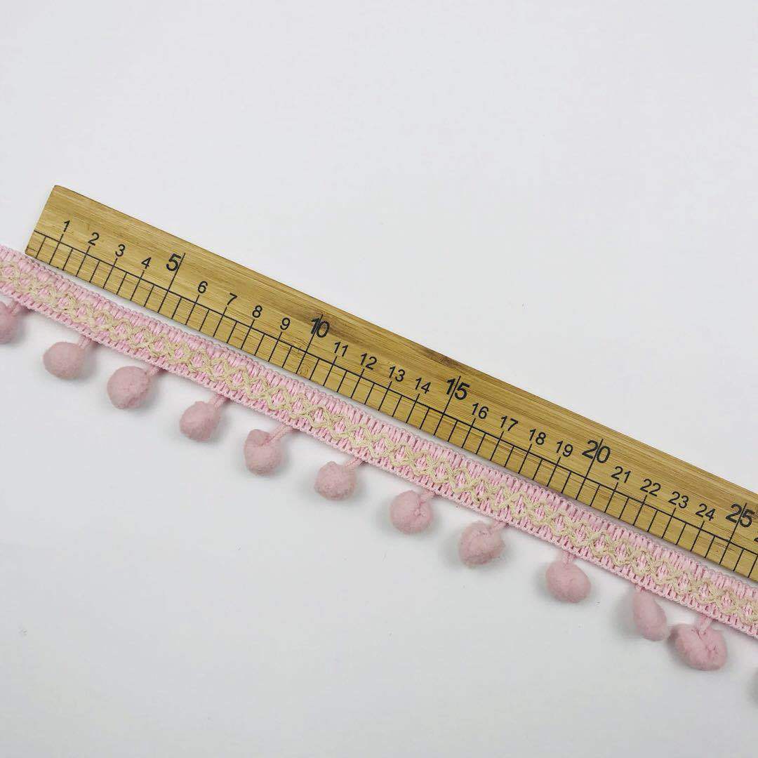 新款创意彩色泡泡球钉珠手工制作流苏边织带 提花带厂家现货批发