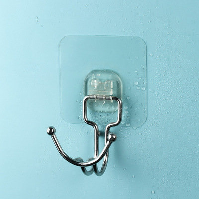 多功能不锈钢挂钩强力粘胶浴室背包书包粘钩门后无痕免钉衣帽钩