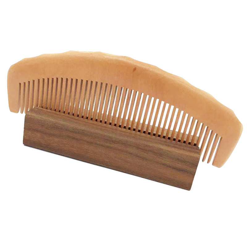 桃木花纹梳背木梳 头发梳 刘海梳 胡子梳