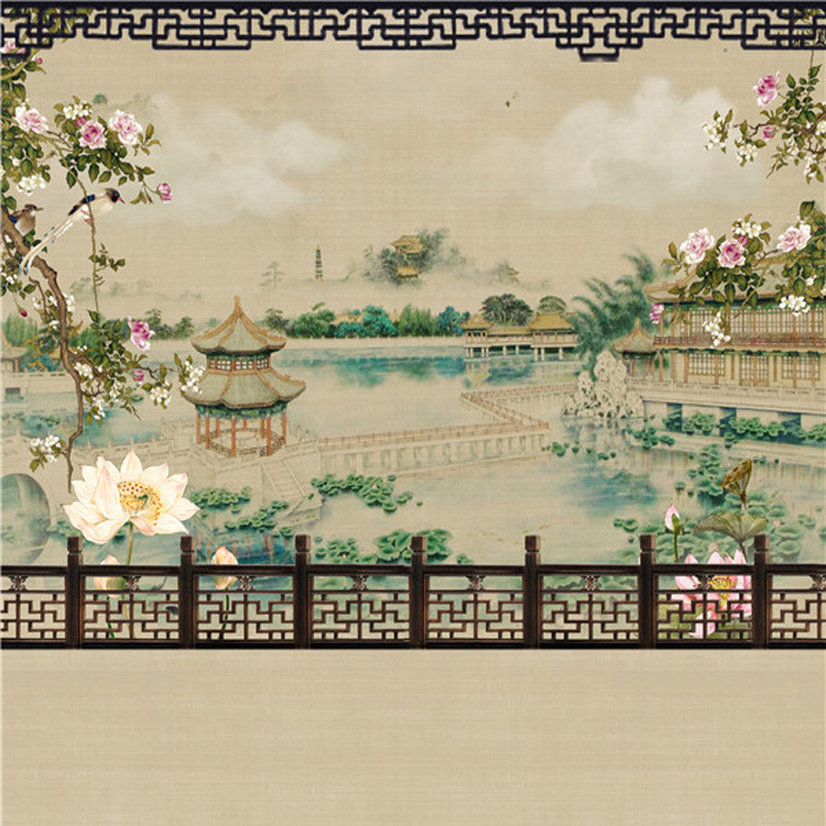 中国民国风全家福背景纸影楼拍摄背景布儿童拍照摄影主播直播古装