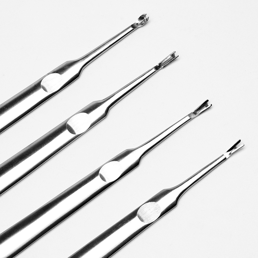 死皮叉美甲工具不锈钢全砂光死皮推深v型去死皮去倒刺u型皮叉