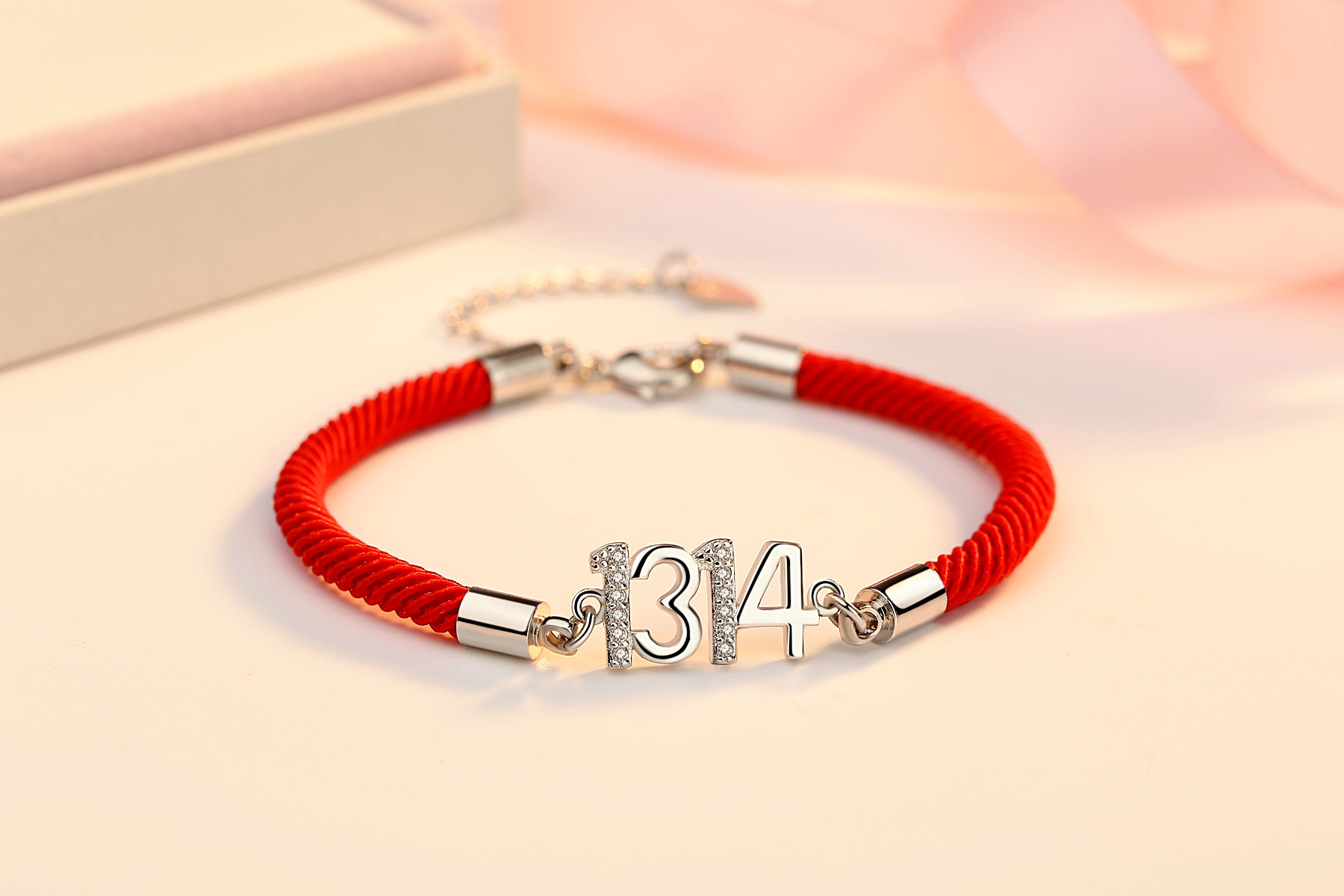 s925银我爱你一生一世5201314情侣红绳手链韩版幸运红绳手链