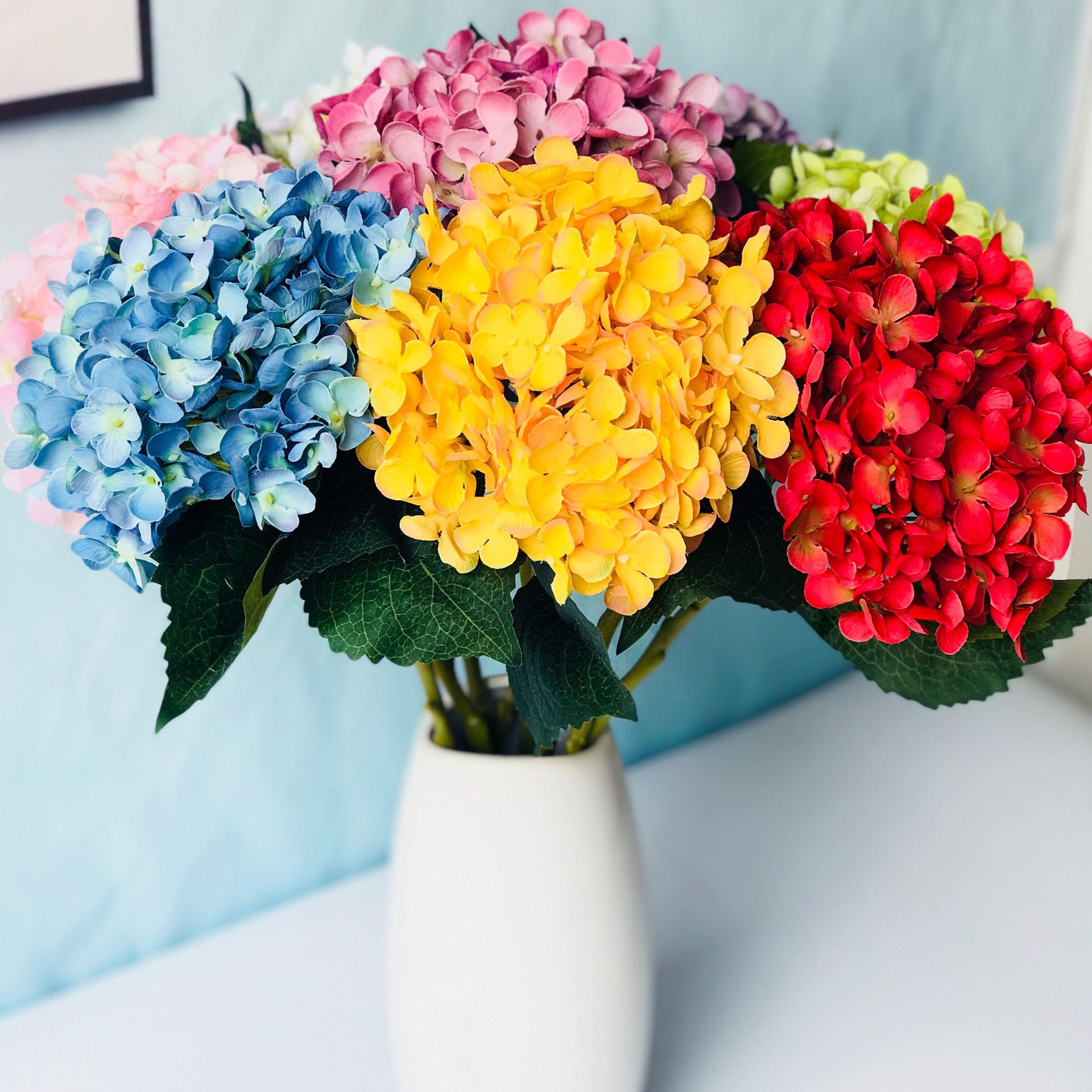 欧式碎花绣球仿真花 家居装饰仿真绣球花假花 婚庆拍摄手捧花花束