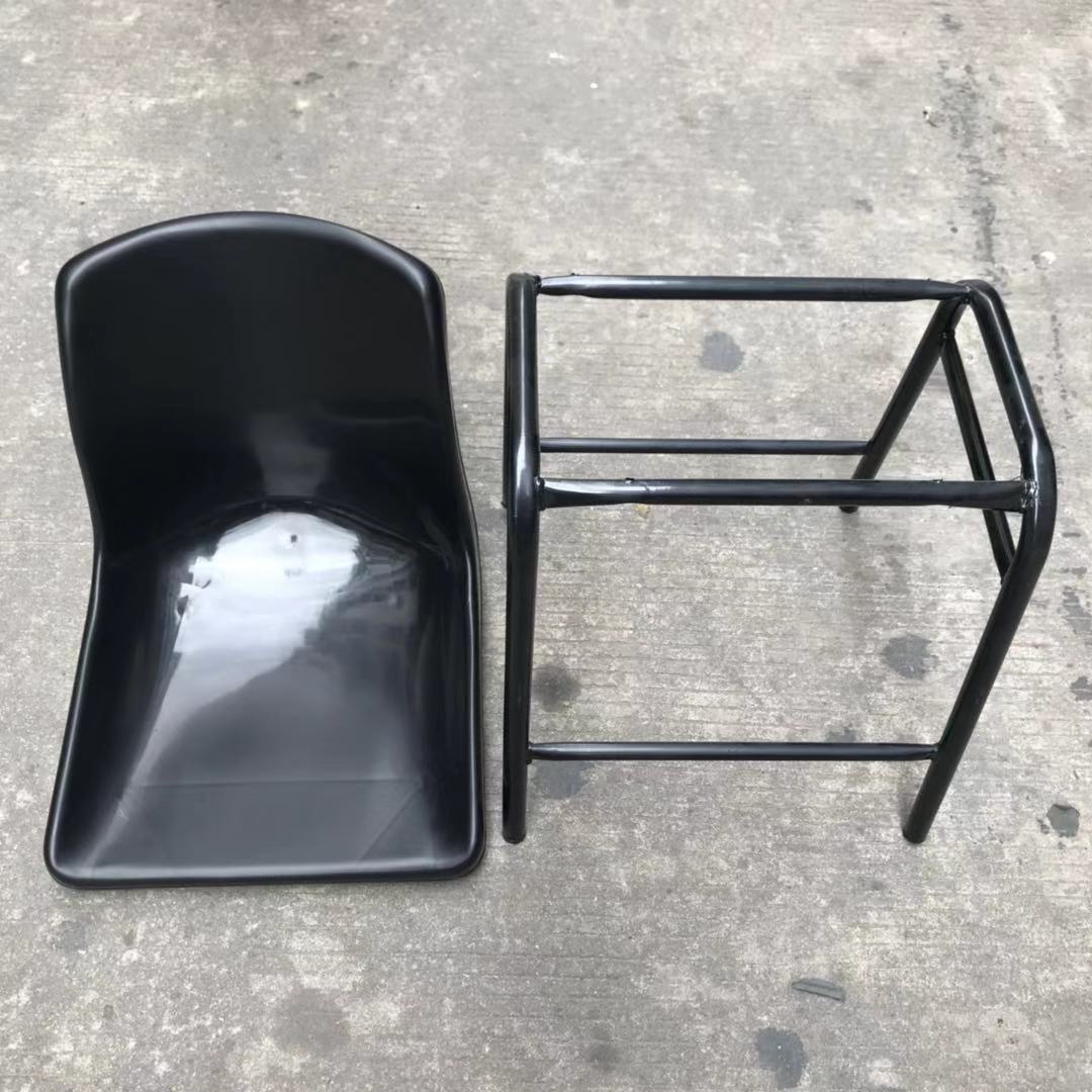 批发防静电塑胶铁脚靠背椅 铁脚椅办公塑料椅子餐桌椅 塑胶凳子