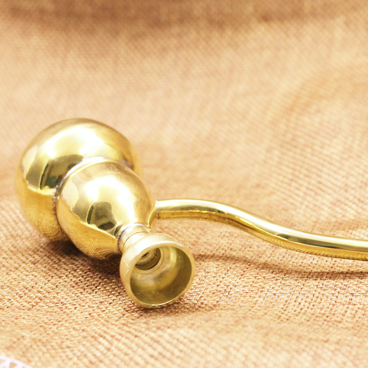 葫芦形状纯铜老寿星水烟壶卷烟/烟丝两用型铜水烟斗磁化过滤烟嘴