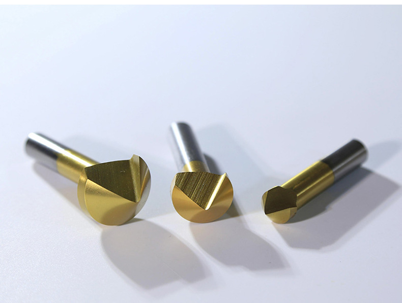 伊海全磨镀钛单刃90度倒角刀 cnc铣床专用高速钢螺旋平铣刀批发