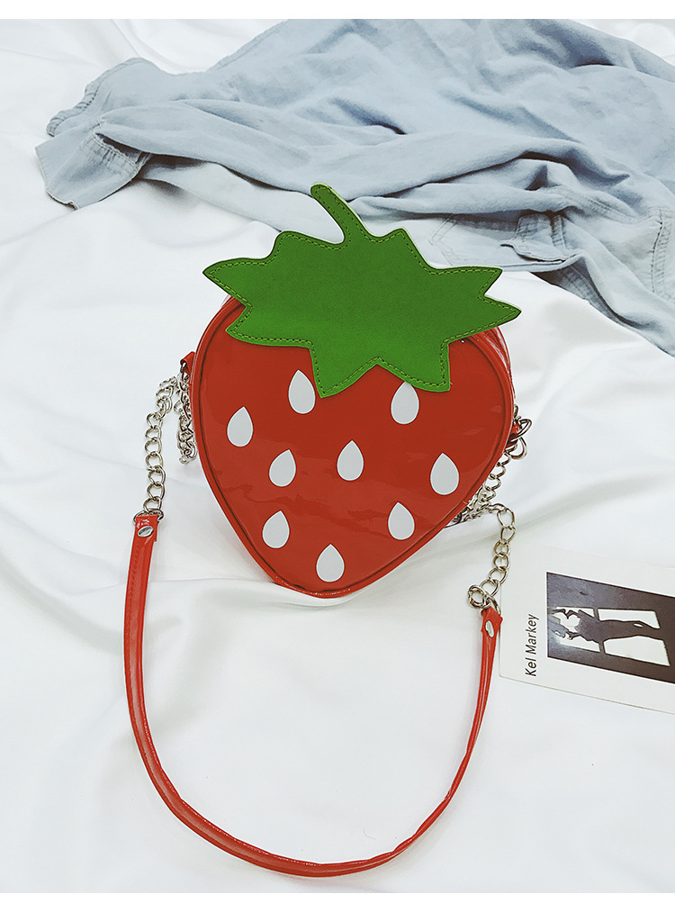 2019春夏新款可爱草莓儿童包包时尚女童宝宝水果斜跨包厂家批发