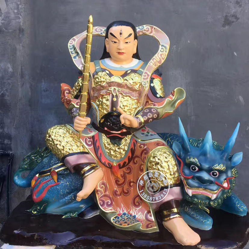 优质树脂彩绘白马将军神像 黑面将军 白面将军神像厂家供应