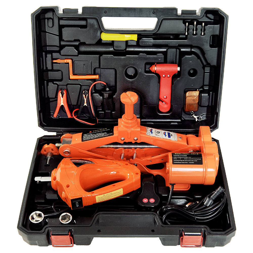 12v汽车车载电动千斤顶电动扳手套装 提壶千斤顶随车工具换胎工具