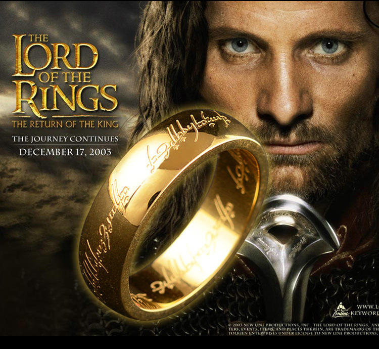 指环王戒指_欧美钛钢魔戒批发 指环王电影工厂外销饰品戒指一件代发