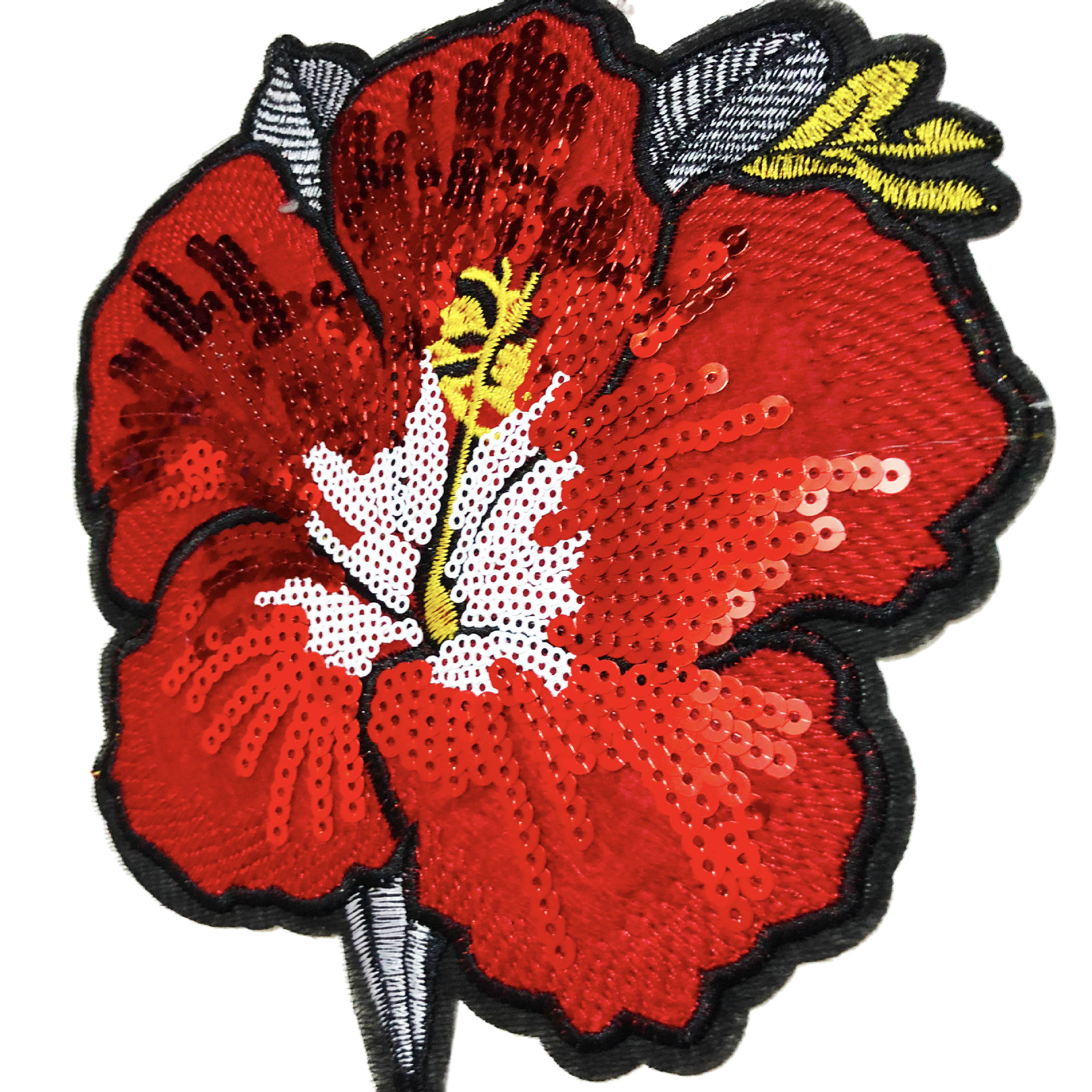 厂家直销珠片绣英文字母爆炸彩色亮片刺绣布贴包包服装辅料批发货