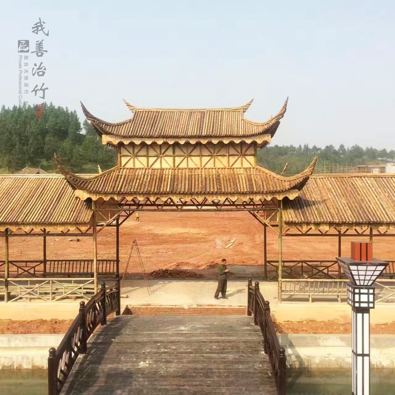 厂家承建竹亭竹楼竹房子竹子景观竹长廊竹桥竹建筑 竹牌坊 推荐