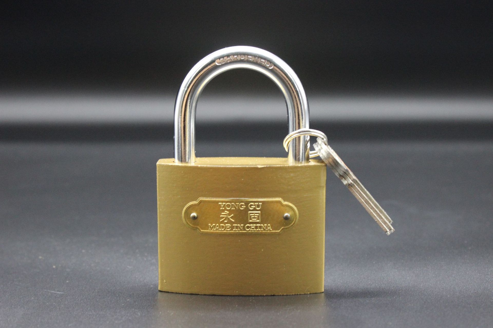 永固牌厚型仿铜挂锁短梁单开仿铜挂锁独立锁厂家直销通开锁可定制