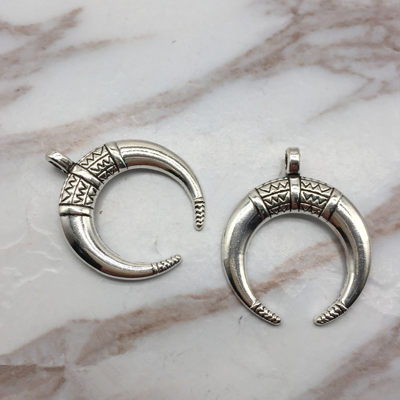 yuenz 合金饰品牛角挂件 动物diy复古风格饰品手工项链配件牛角