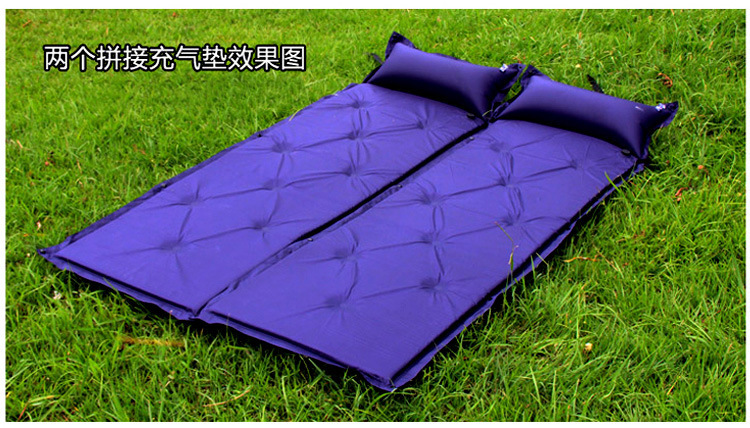 自动充气垫户外单人野营露营帐篷睡垫可拼接双人多人防潮充气垫