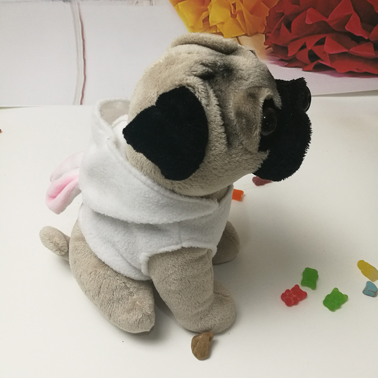 可爱仿真沙皮狗八哥钥匙扣毛绒玩具挂件公仔巴哥犬玩偶年会礼品