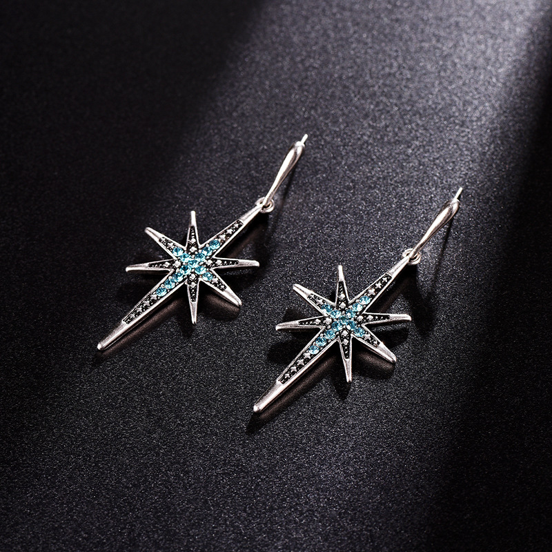 韩国个性时尚创意新款镶钻北极星耳环东大门饰品跨境电商货源