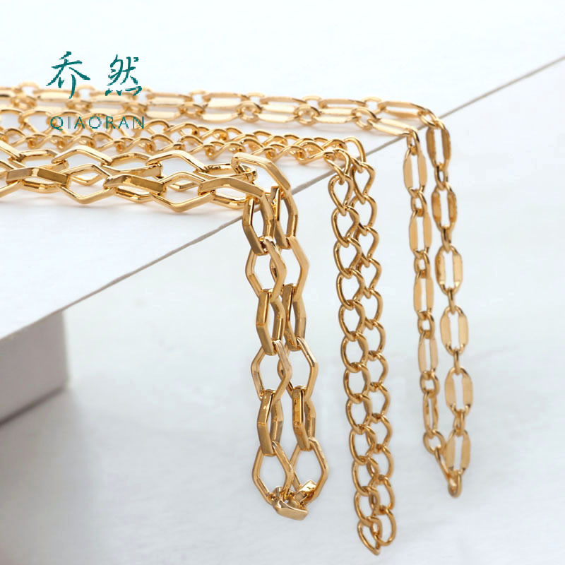 厂家直销diy手工饰品配件真金电镀简约百搭项链手链包包材料挂件