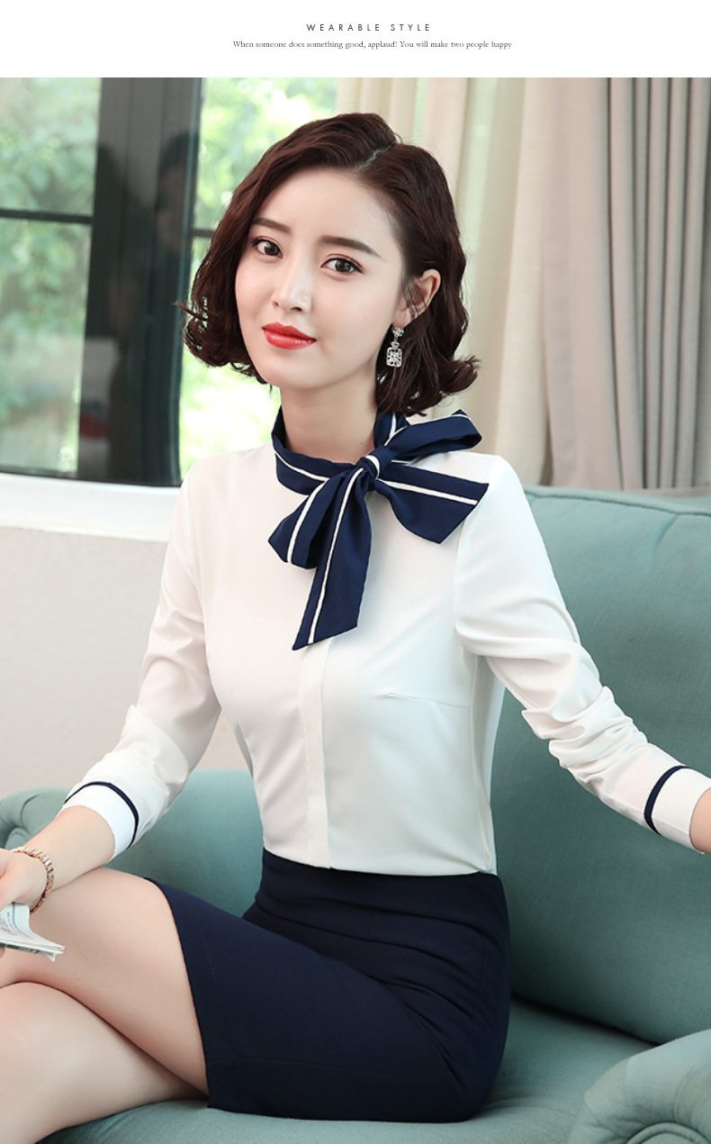 职业装女秋2018新款气质空姐制服长袖衬衫职业套装oll