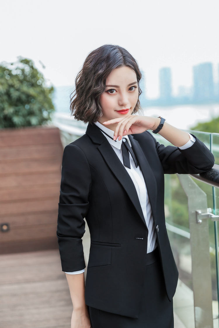 职业装女长袖套装2018秋冬修身款白领上班族ol工作服高档西装制服