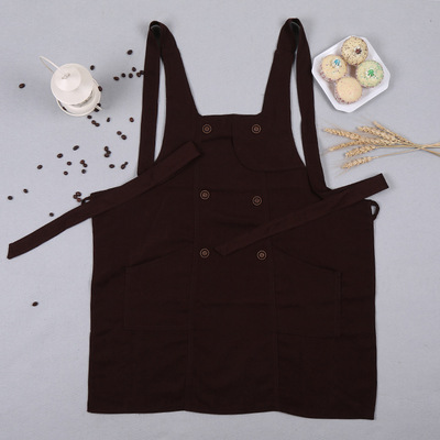 免费设计 背心式系腰工作围裙 环保可水洗防污围裙 均码无袖围裙