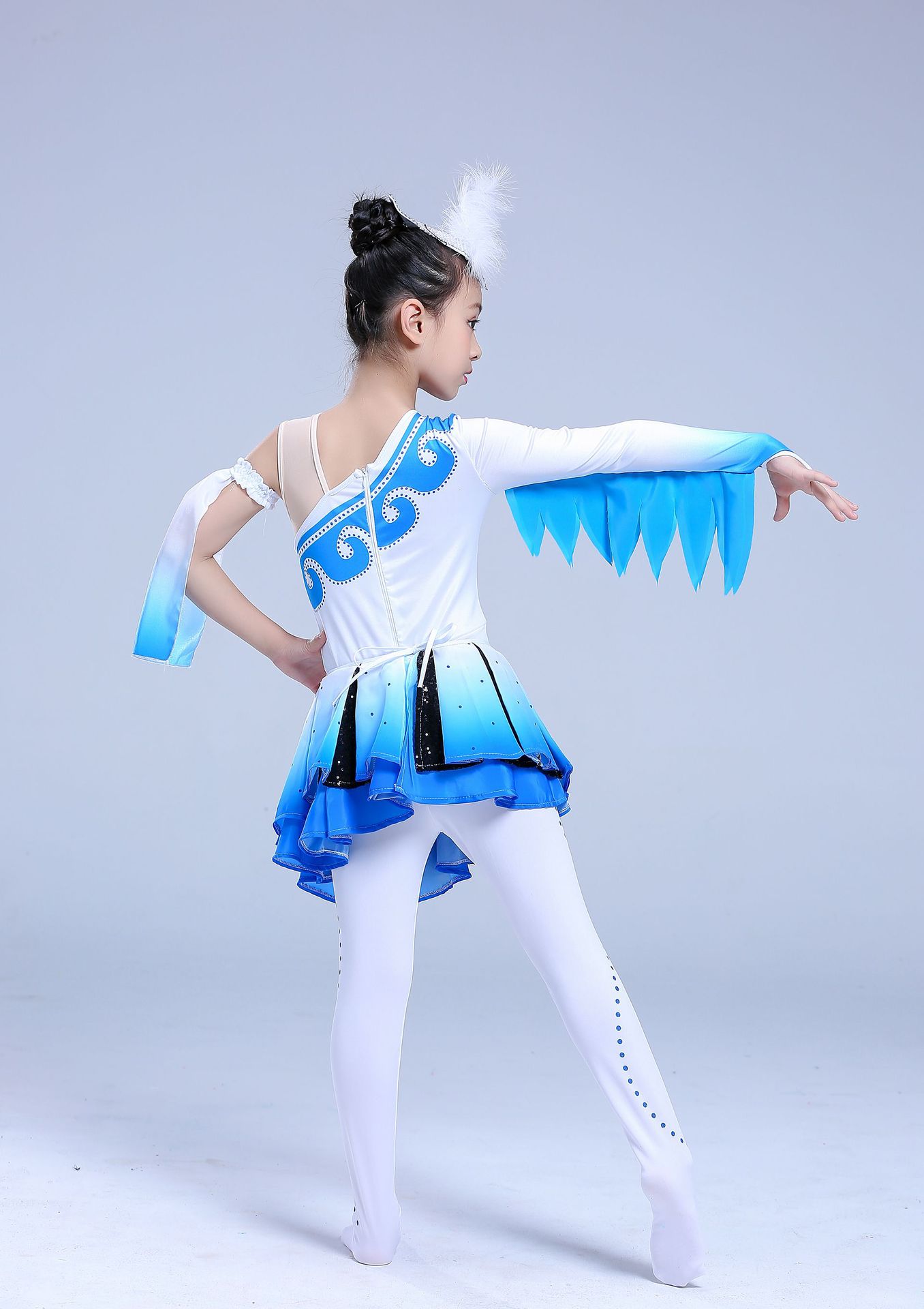 荷花少年海燕舞蹈儿童演出服女童群舞海鸥小鸟翅膀飞翔表演服装