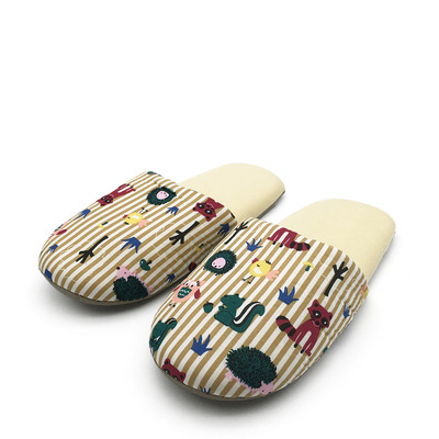 酒店民宿宾馆个性动物图案卡通高泡海绵拖鞋居家静音拖鞋