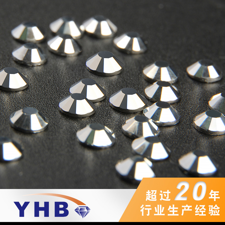 Factory Wholesale Textile Accessories Hot Drilling with Rubber Bottom Sparkle Silver Not Burr Nail Ornament Decorative round Flat Bottom Rhinestone