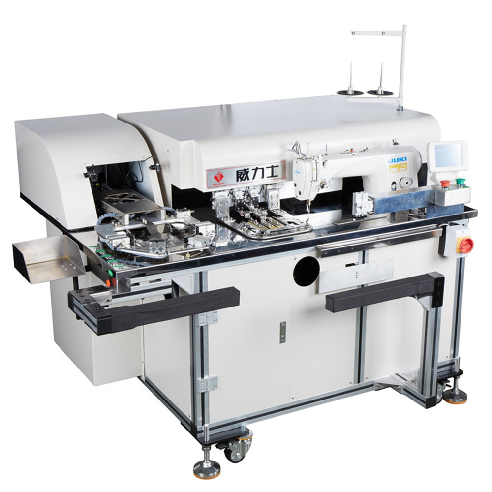 wls-188全自动电脑数控高速免烫衬衫t恤牛仔裤子口袋开袋机贴袋机