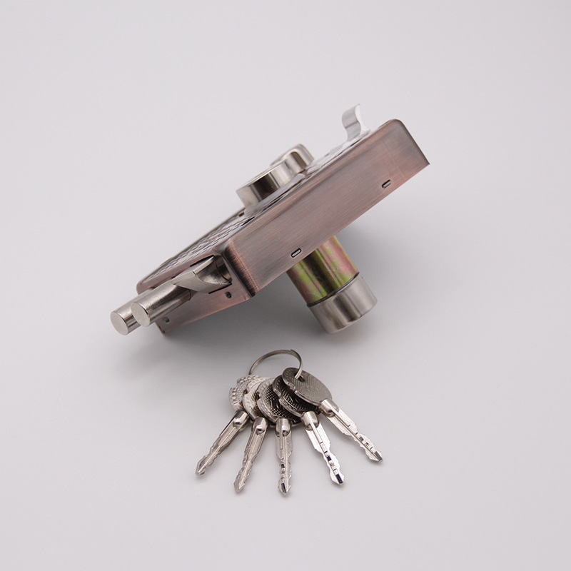 批发9219连体锁简易锁外装门锁老式防盗门锁地下室门锁储藏间门锁