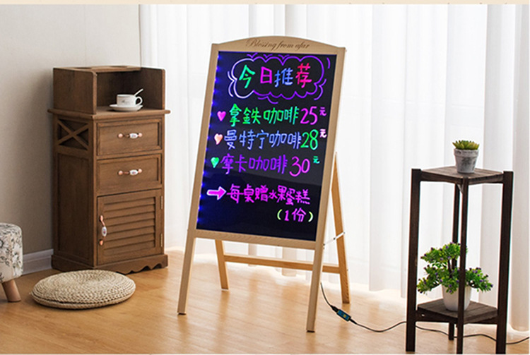 展示架led发光字门头广告牌超薄灯箱招牌电子荧光板手写字黑板