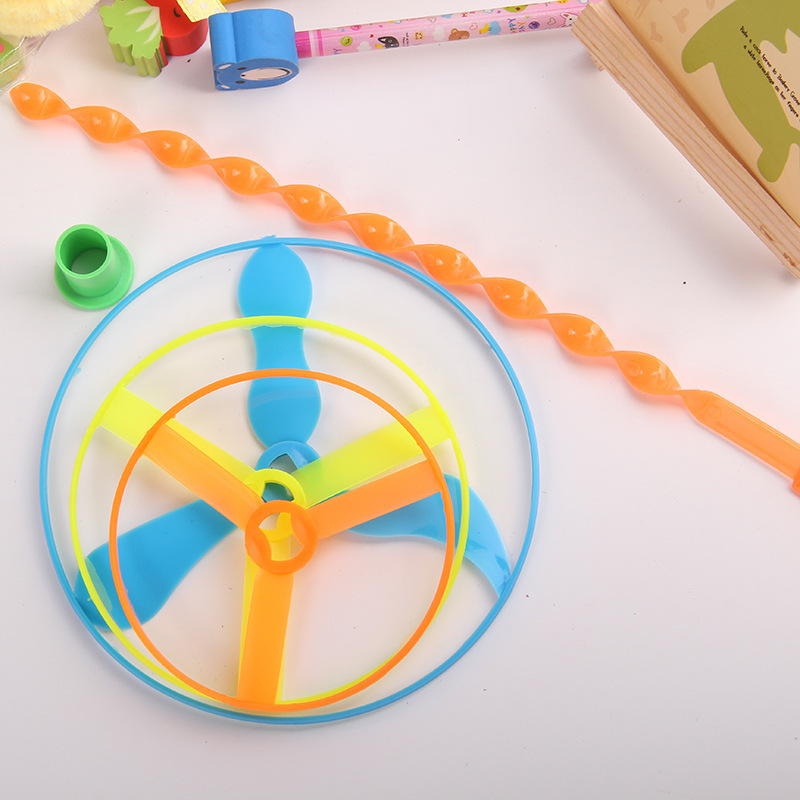 b161 好玩热卖-三圈飞碟 手推飞盘 转转乐 旋转飞轮 手推飞碟