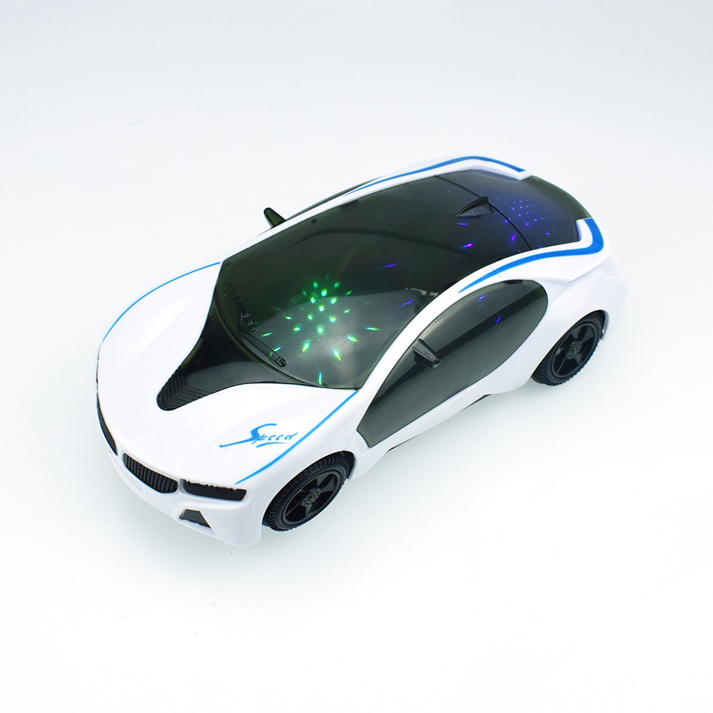 热卖电动带3d灯光音乐万向概念车仿真模型万向儿童玩具车地摊玩具