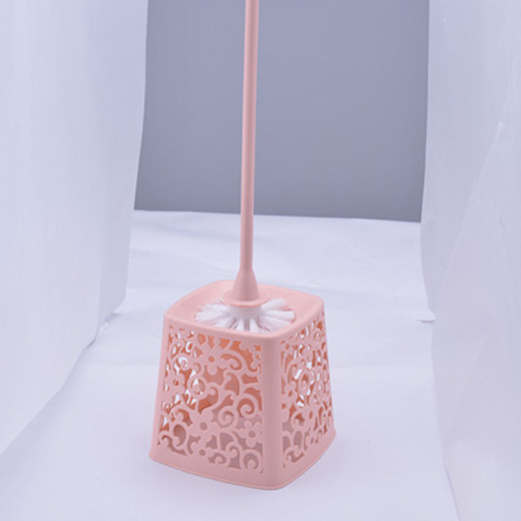 Factory Wholesale Toilet Brush Hollow with Base Toilet Brush Cover Plastic Long Handle Toilet Brush Cleaning Brush 872