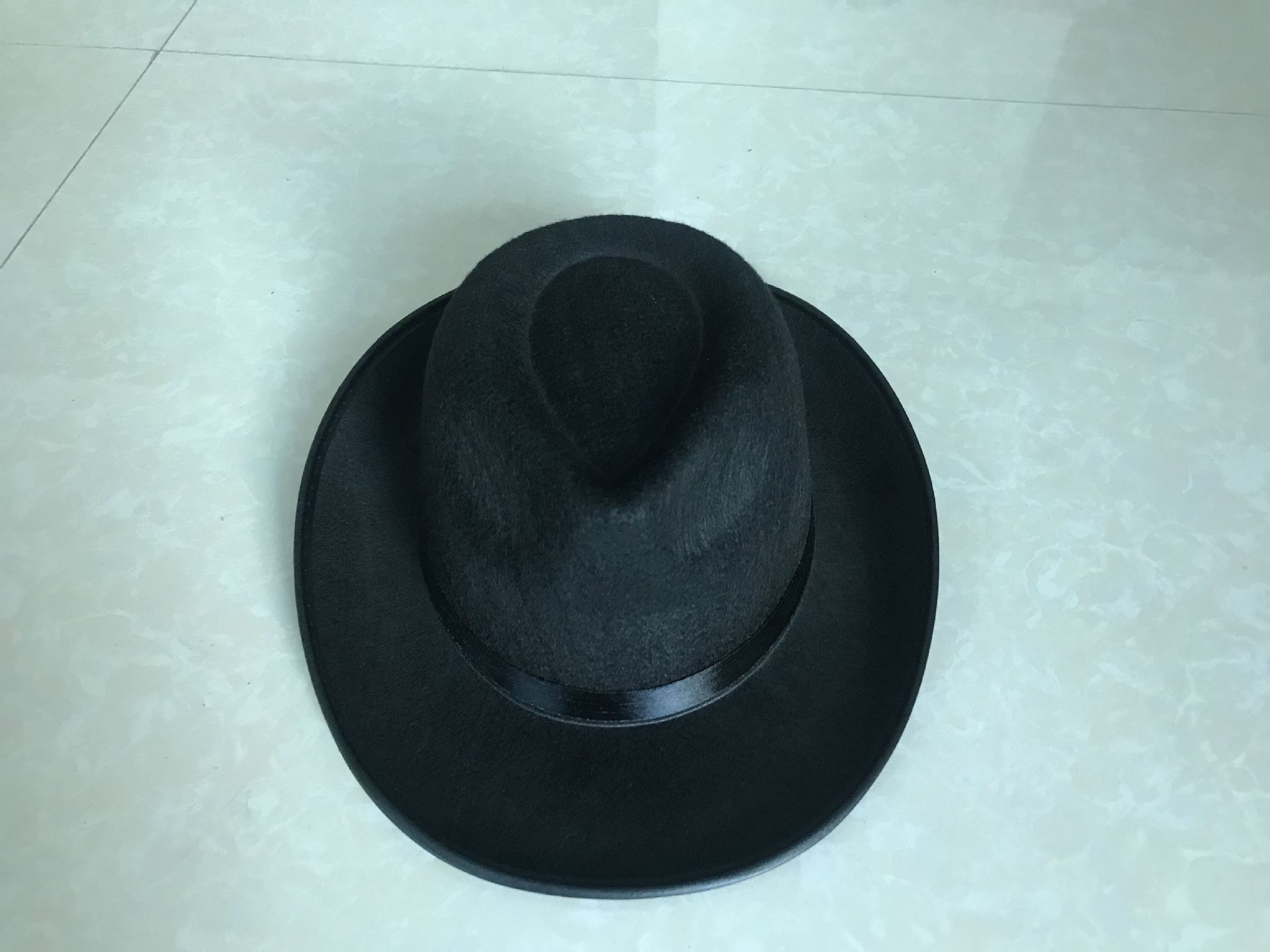 黑色汉奸帽 许文强帽 爵士礼帽黑色礼帽丝带边男士黑帽