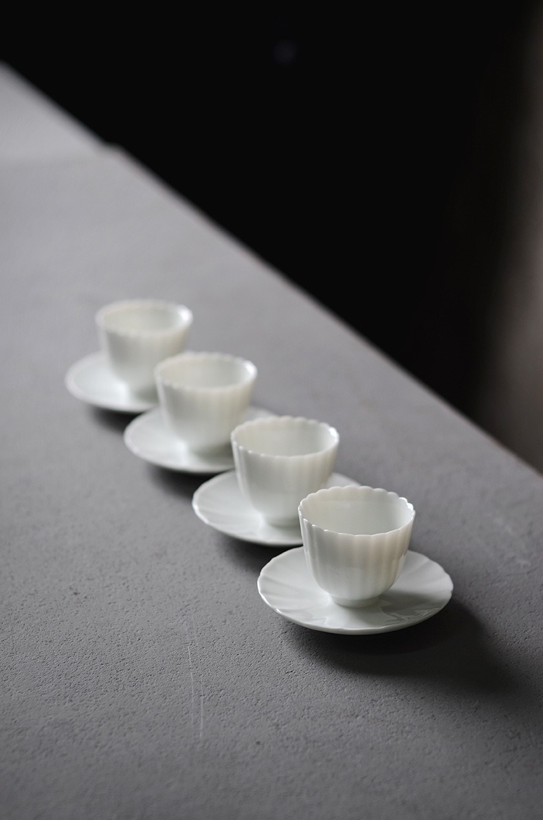 景德镇甜白杯垫品茗杯隔热茶托陶瓷功夫茶具茶席杯托茶垫小茶杯垫