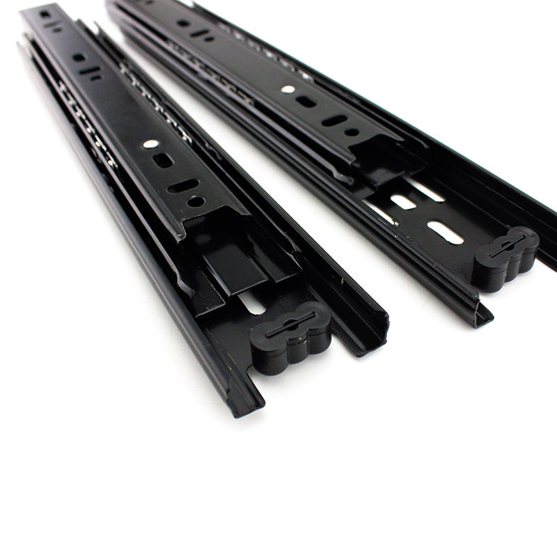 今隆五金衣柜三节钢珠滑轨4510 橱柜抽屉导轨滑道 推拉柜子滑轮