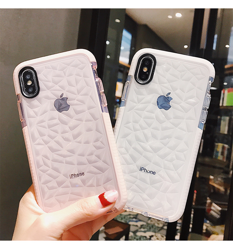 适用钻石纹苹果x手机壳iphone11防摔创意可7 8plus二合一保护套软