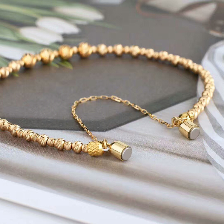 18k金天然珍珠手链搭扣配件diy手链颈饰吸铁石搭扣饰品配件