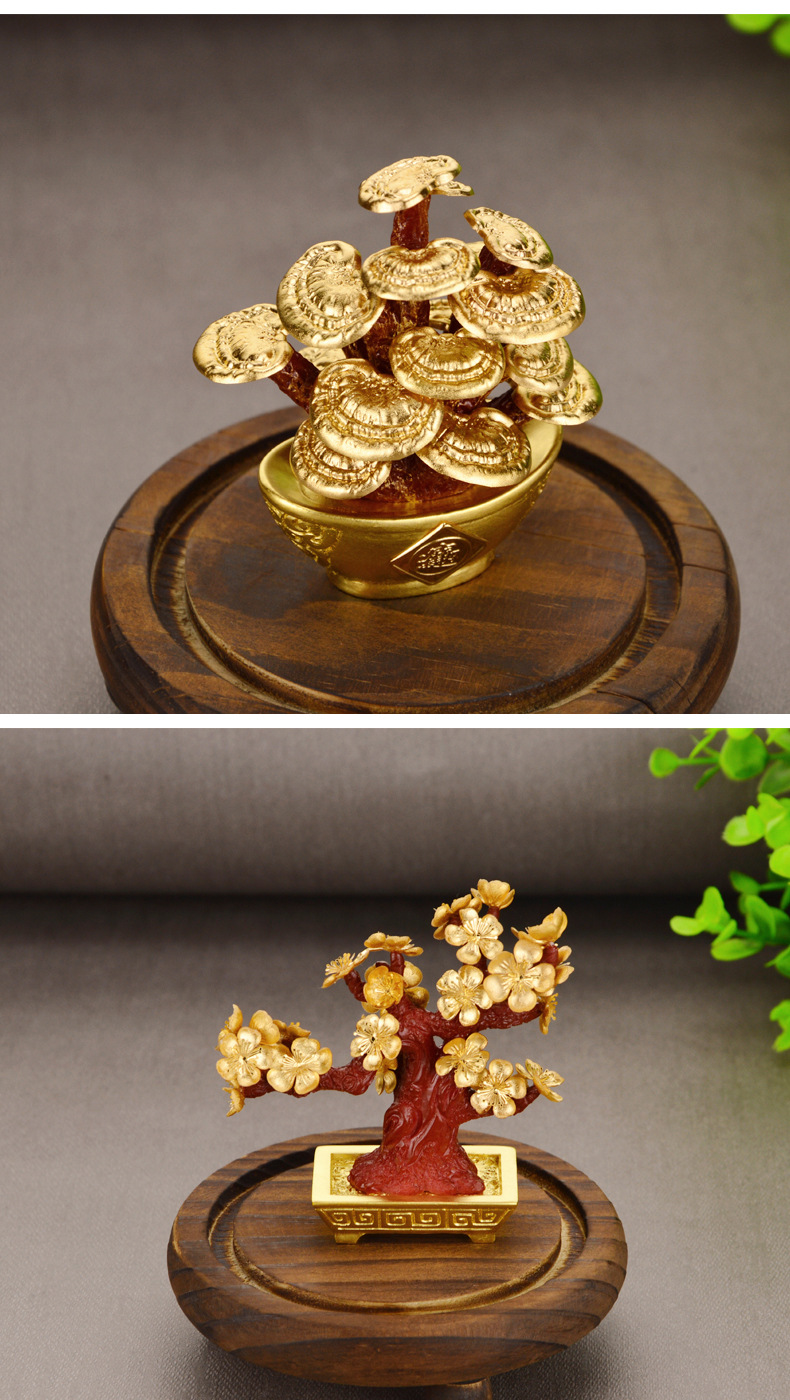 银行保险金行活动金箔小摆件礼品 足金金箔摇钱树可定制logo